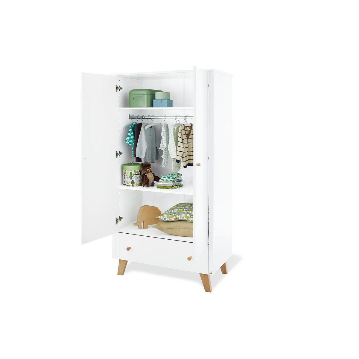 Kamer 'Pan' – Extra brede set (3-delig: Ledikant, Extra brede commode, 2-deurs kledingkast)