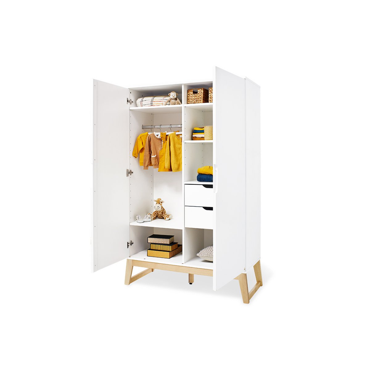 Kamer 'Bridge' – Brede set (3-delig: Ledikant, Brede commode, 2-deurs kledingkast)
