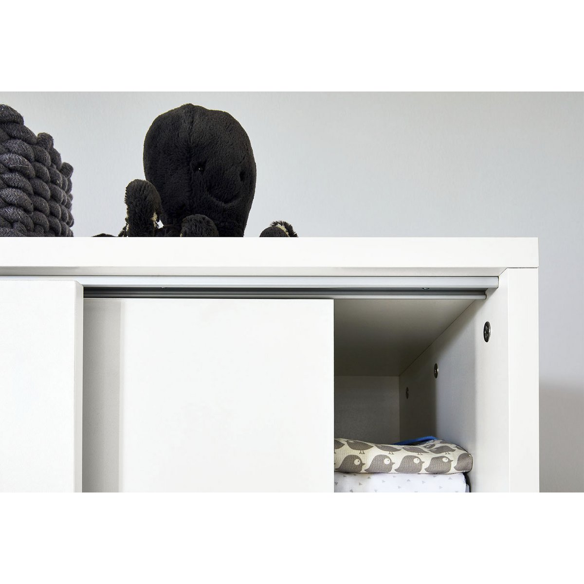 Kamer 'Steel' – Extra brede grote set (3-delig: Ledikant, Extra brede commode, Grote kledingkast)