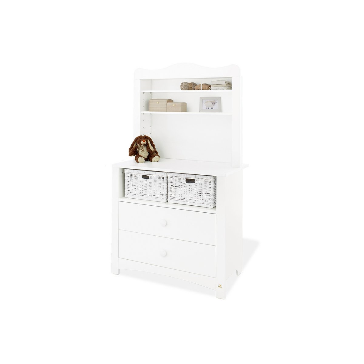 Kamer 'Florentina' – Brede set met kast (4-delig: Ledikant, Brede commode, Brede plank, 2-deurs kledingkast)