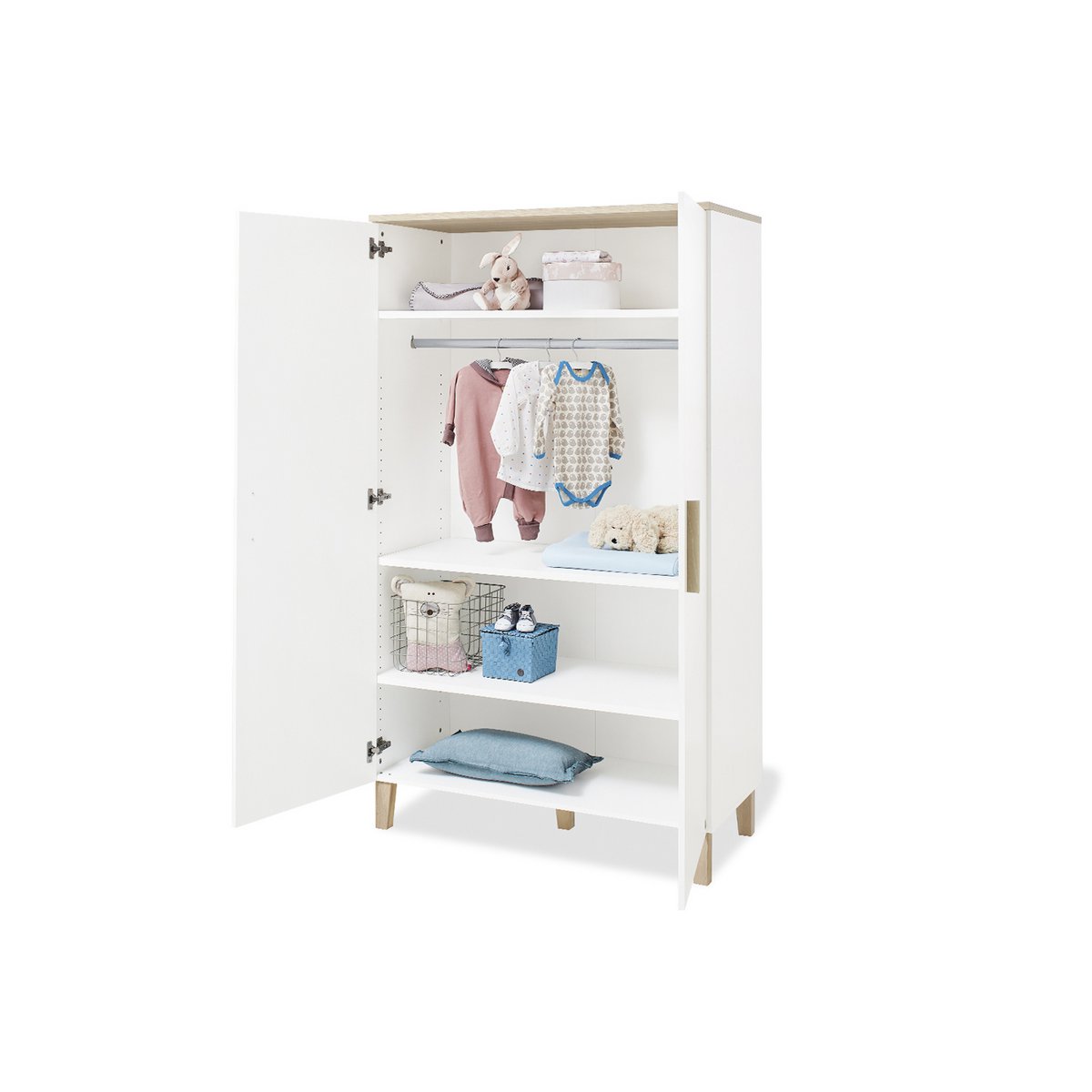 Kamer 'Lumi' – Extra brede set (3-delig: Ledikant, Extra brede commode, 2-deurs kledingkast)