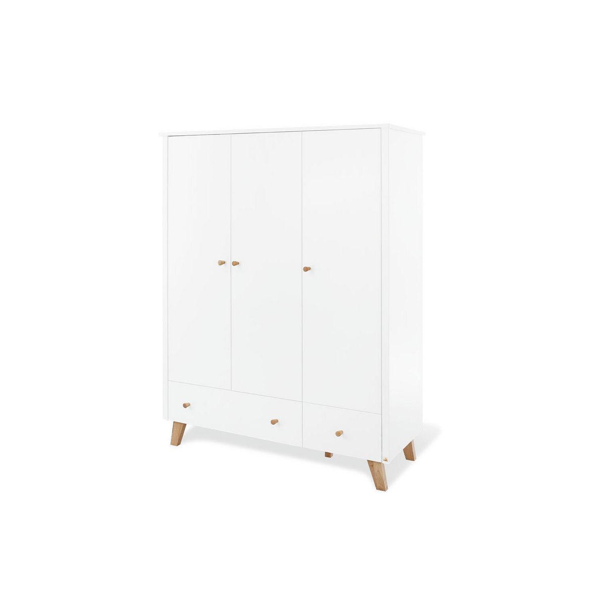 Kamer 'Hilda & Pan' – Extra brede witte grote set met wandplank (4-delig: Huisbed, Extra brede commode, Grote kledingkast, Wandplank)