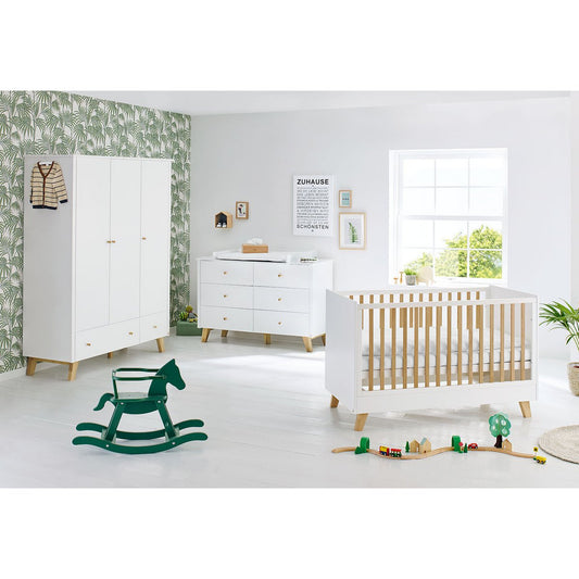 Kamer 'Pan' – Extra brede grote set (3-delig: Ledikant, Extra brede commode, Grote kledingkast)