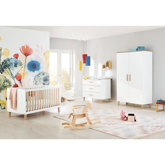 Kamer 'Lumi' – Brede set (3-delig: Ledikant, Brede commode, 2-deurs kledingkast)
