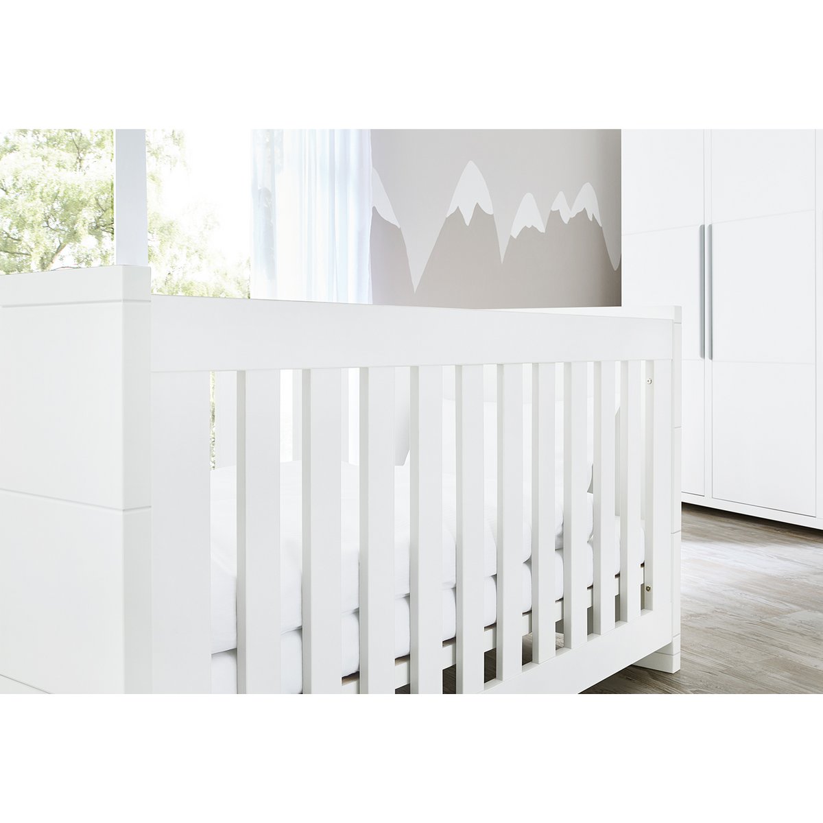 Kamer 'Polar' – Extra brede grote set (3-delig: Ledikant, Extra brede commode, Grote kledingkast)
