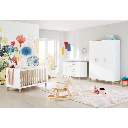 Kamer 'Lumi' – Extra brede grote set (3-delig: Ledikant, Extra brede commode, Grote kledingkast)