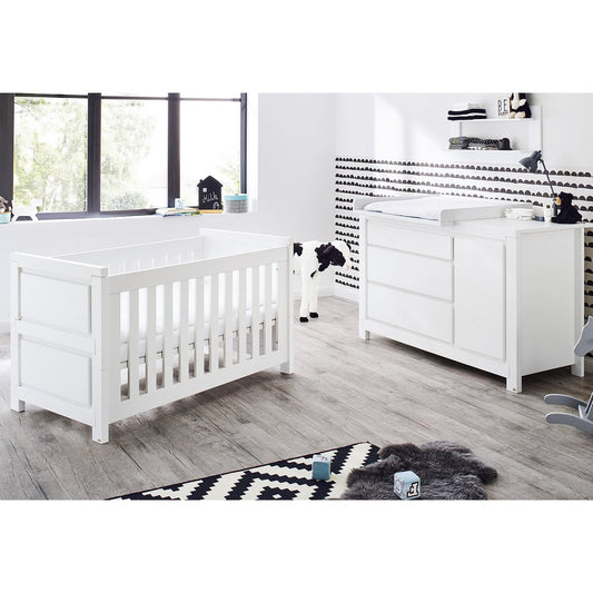 Kamer 'Milk' – Extra brede starterset (2-delig: Ledikant, Extra brede commode)