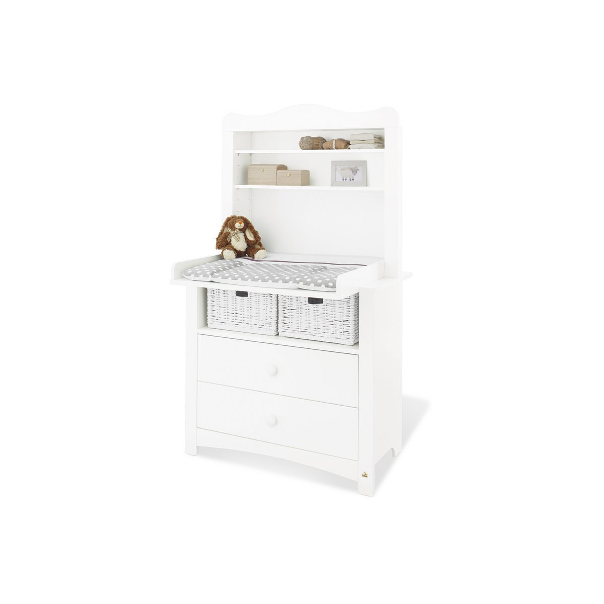 Kamer 'Florentina' – Brede grote set met kast (4-delig: Ledikant, Brede commode, Grote kledingkast, Brede kast)