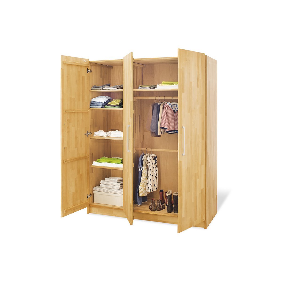 Kamer 'Natura' – Brede grote set (3-delig: Ledikant, Brede commode, Grote kledingkast)