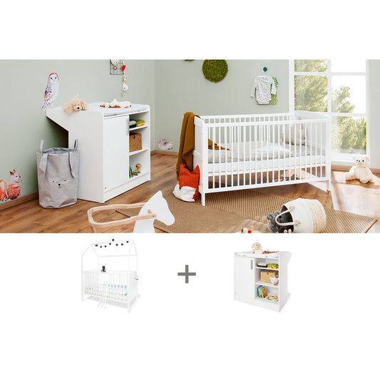 Kamer 'Hilda & Viktoria' – Witte starterset (2-delig: Huisbed, Commode)