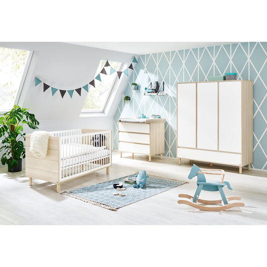 Kamer 'Flow' – Brede grote set (3-delig: Ledikant, Brede commode, Grote kledingkast)