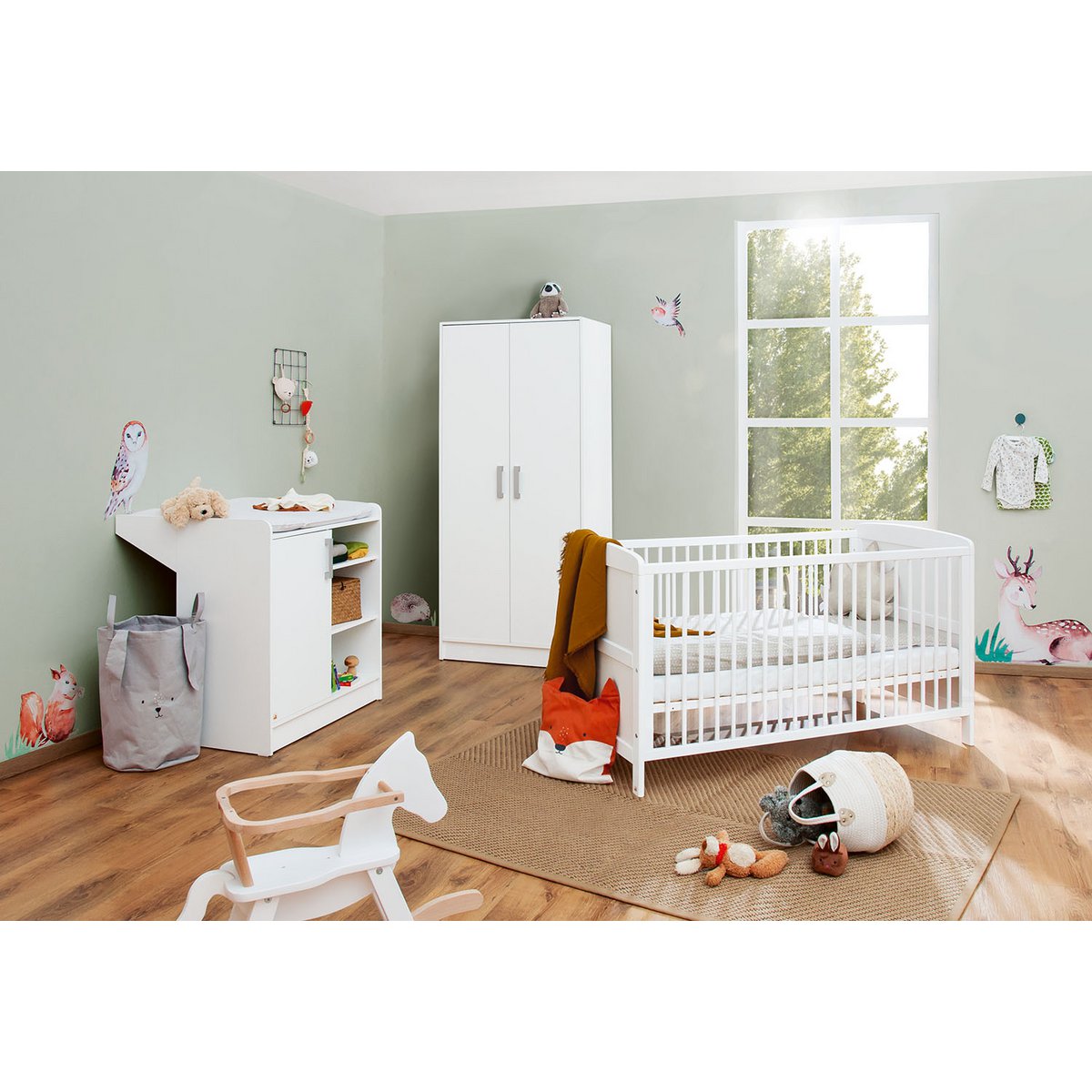 Kamer 'Viktoria' – Brede set (3-delig: Ledikant, Commode, 2-deurs kledingkast)