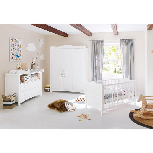Kamer 'Florentina' – Extra brede grote set (3-delig: Ledikant, Extra brede commode, Grote kledingkast)
