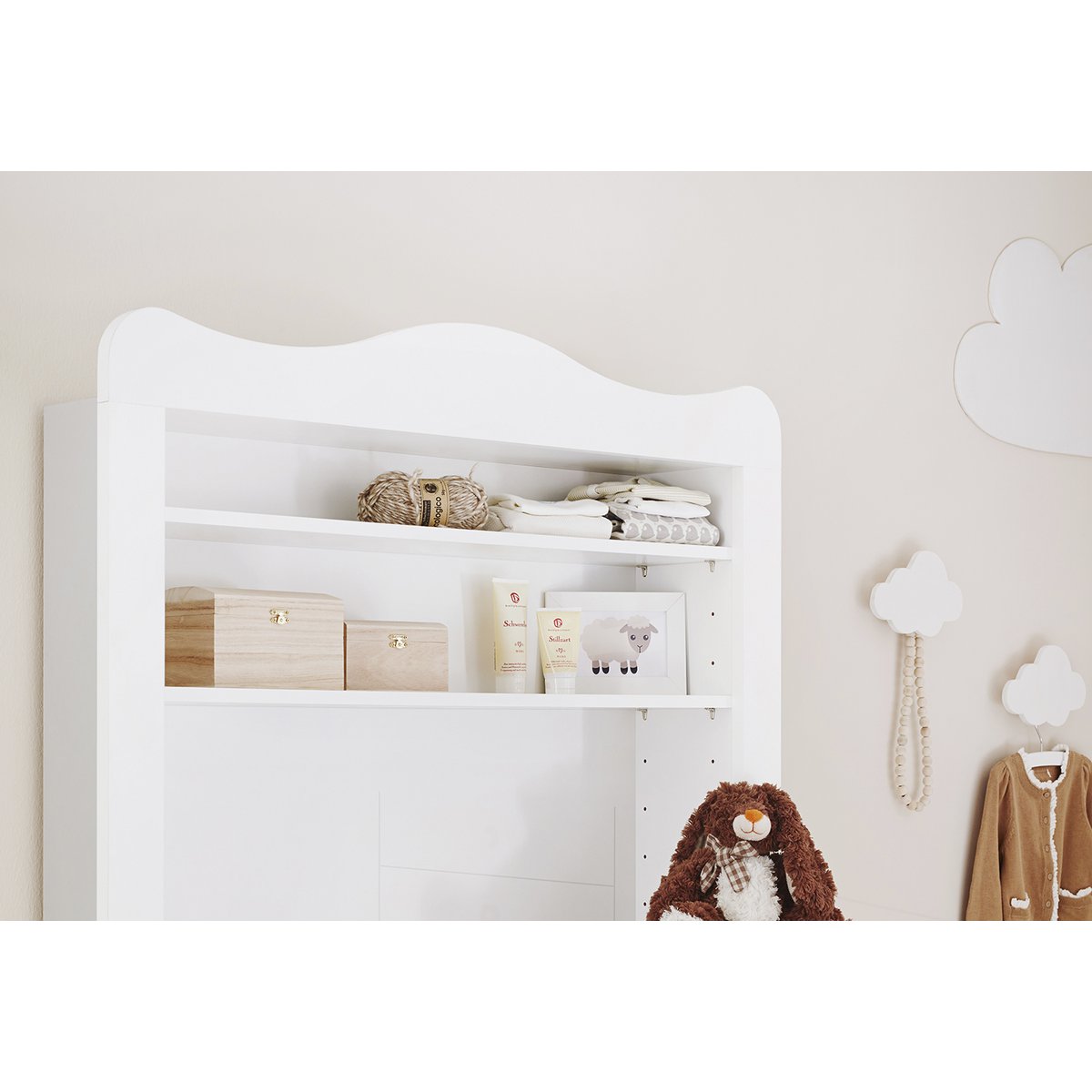 Kamer 'Florentina' – Brede grote set met kast (4-delig: Ledikant, Brede commode, Grote kledingkast, Brede kast)