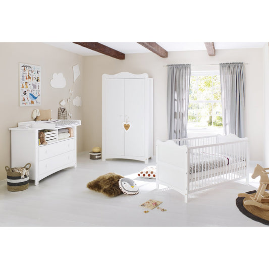 Kamer 'Florentina' – Extra brede set (3-delig: Ledikant, Extra brede commode, 2-deurs kledingkast)