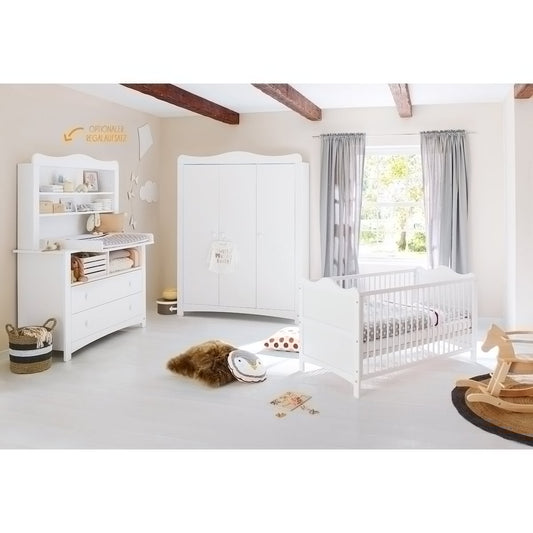 Kamer 'Florentina' – Extra brede grote set met extra brede kast (4-delig: Ledikant, Extra brede commode, Extra brede kast, Grote kledingkast)