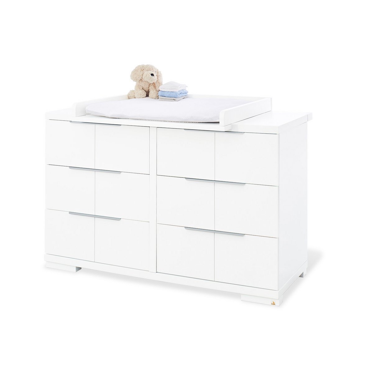 Kamer 'Polar' – Extra brede grote set met wandplank (4-delig: Ledikant, Extra brede commode, Grote kledingkast, Wandplank)