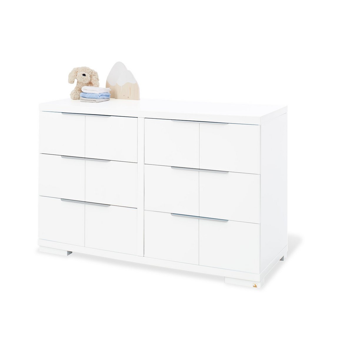 Kamer 'Polar' – Extra brede grote set met wandplank (4-delig: Ledikant, Extra brede commode, Grote kledingkast, Wandplank)