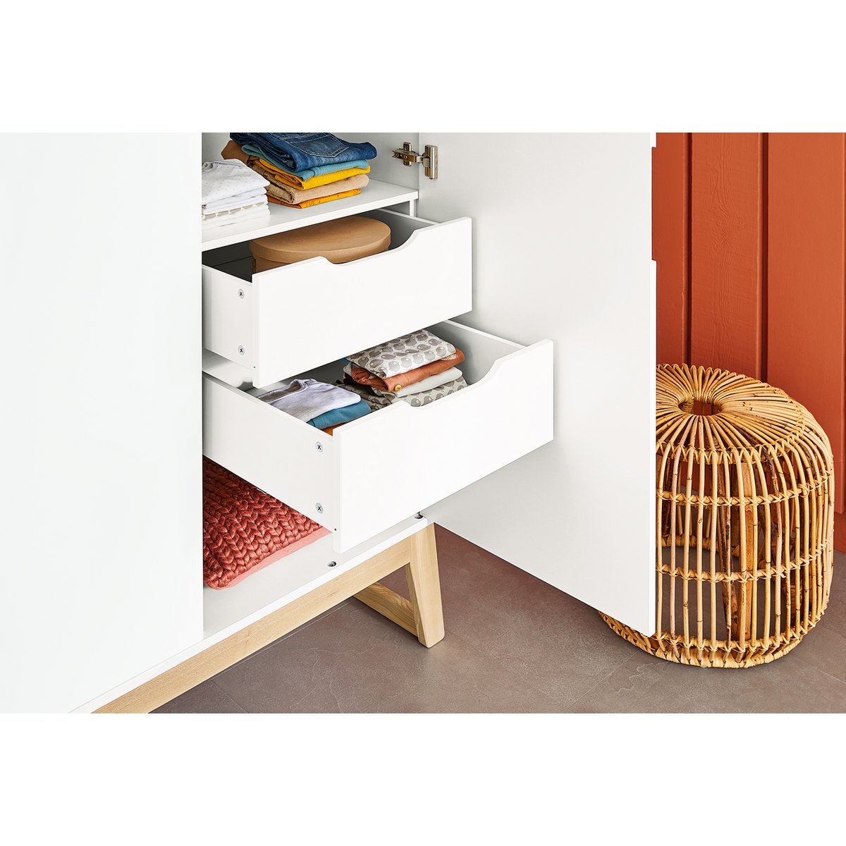 Kamer 'Bridge' – Brede set (3-delig: Ledikant, Brede commode, 2-deurs kledingkast)