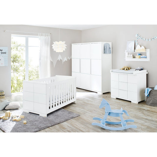 Kamer 'Polar' – Brede grote set (3-delig: Ledikant, Brede commode, Grote kledingkast)