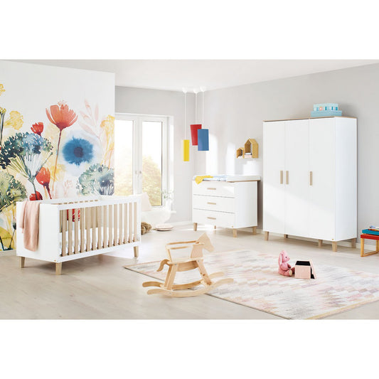 Kamer 'Lumi' – Brede grote set (3-delig: Ledikant, Brede commode, Grote kledingkast)