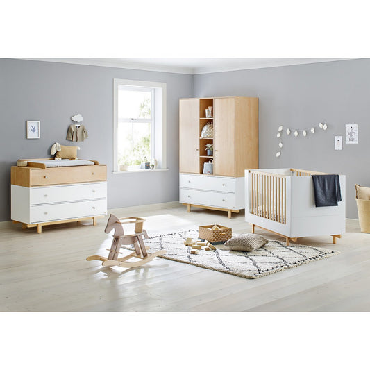 Kamer 'Boks' – Brede grote set (3-delig: Ledikant, Brede commode, Grote kledingkast)